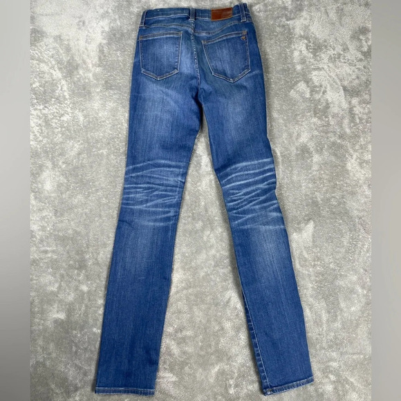 Madewell Jeans Womens 25 High Rise Alley Straight Skinny Slim Grunge Casual Blue - Picture 8 of 11